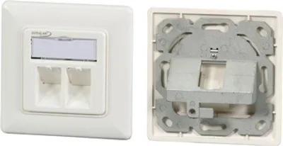 Immagine prodotto di Set di telai INFRALAN© a 2 porte, RAL9010, per -- tutti i moduli Keystone INFRALAN©