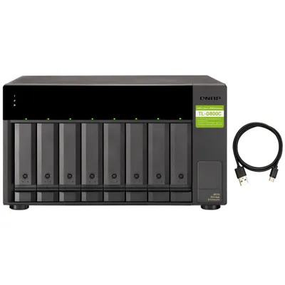 Produktbild von QNAP TL-D800C - Festplatten-Array - 8 Schächte (SATA-600) - USB 3.2 Gen 2 (extern)