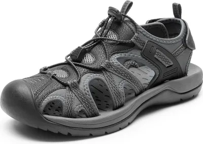Produktbild von DREAM PAIRS Herren Sandalen Strand Wandersandale Trekkingsandalen Outdoorschuhe Sommer Freizeitschuhe Sport-Outdoor Wasser Atmungsaktive Sandale,Farbe: SCHWARZ/DUNKELGRAU, Größe: 44