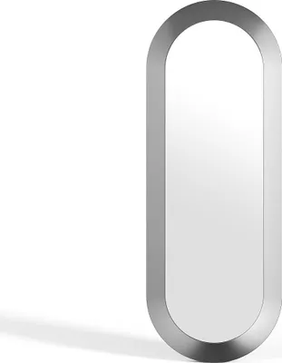 Produktbild von Wandspiegel oval – Aluminium – L. 60 x H. 160 cm – Gunmetal gebürstet – ZIRYA