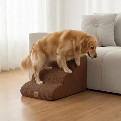 Produktbild von 4-Stufen Schaum Hundetreppe mit Waschbarem Bezug