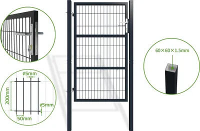 Produktbild von Zauntor Metall 1m RAZO H.160cm grau