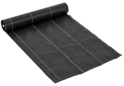 Produktbild von Outsunny Unkrautvlies Anti-Unkrautgewebe Bodendecker100g/m² Schwarz 50x2 m