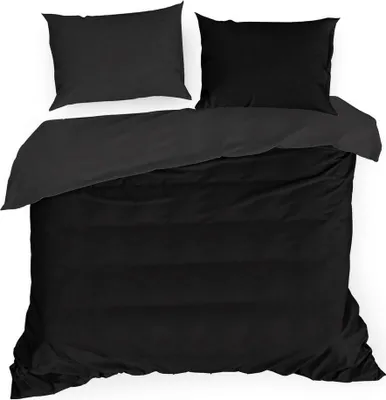 Zdjęcie produktu dla Prześcieradło satynowe 180x200 czarne monochromatyczne Nova 3 Eurofirany