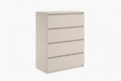 A chest of drawers with four drawers, shown from a three-quarter angle against a white background.