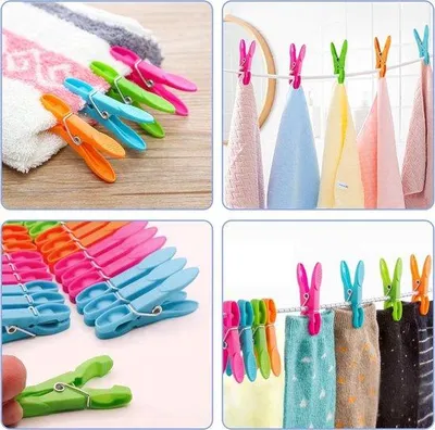 Produktbild von Famanu Wäscheklammern Set 150 Stück - Bunte Kunststoffklammern ohne Druck