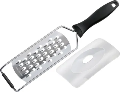 Immagine prodotto di Fmprofessiona Grattugia a grana grossa, con copertura lama, acciaio inox, lavabili in lavastoviglie, 18 x 6,5 cm