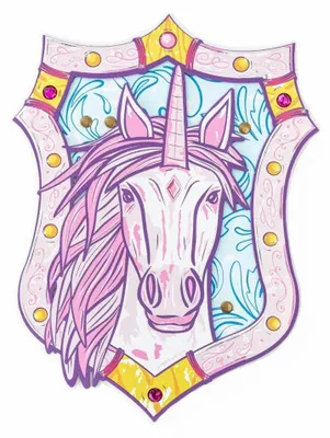 Immagine prodotto di Scudo a forma di unicorno per bambini in schiuma EVA con chiusura in velcro, dai 3 anni in su