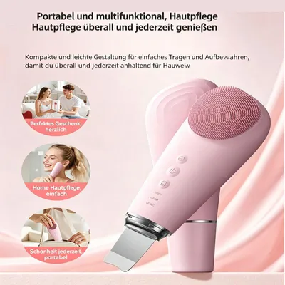 Produktbild von Gesichtsreinigungsbürste & Massager 2-in-1 pink – Wiederaufladbar wasserdicht | 7 Modi sanftes Peeling Tiefenreinigung