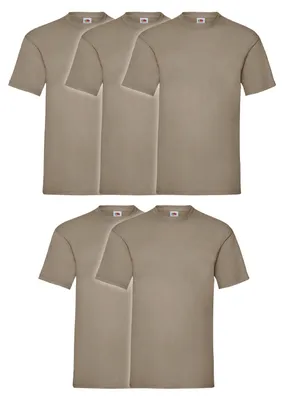 Produktbild von 5er Pack Fruit of the Loom Valueweight T-Shirt + GRATIS MyShirt Stoffbeutel Farbe: khaki Größe: 2XL