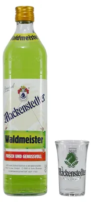 Produktbild von Mackenstedter Waldmeister Likör mit 6x Shotgläser