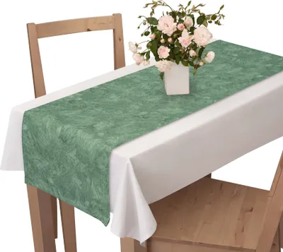Zdjęcie produktu dla Voppi Zielony bieżnik na stół 40x140 cm kamienny wzór