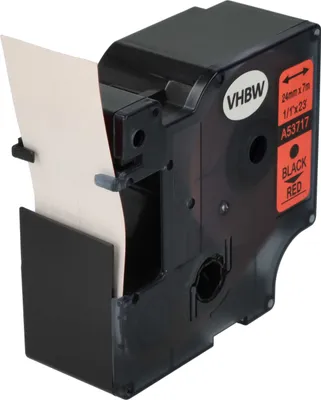 Produktbild von vhbw Schriftband-Kassette kompatibel mit Dymo LabelMaker PC2, PC Etiketten-Drucker 7m x 24mm Schwarz auf Rot