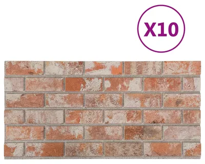 Image de Panneaux muraux vidaXL, lot de 10, orange, 100 x 50 cm, mousse EPS