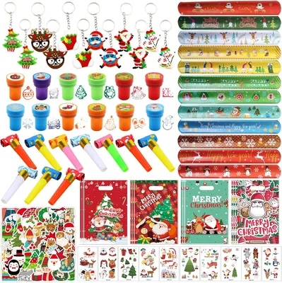Image de Petits cadeaux de Noël - 120 pièces, idéal pour les cadeaux de Noël, le remplissage de calendriers de l'Avent pour enfants, ou comme petit cadeau de Noël