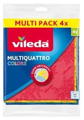 Utierka, s mikrovláknom, 4 ks, VILEDA "Multi Quattro"