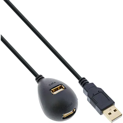 Image de InLine® rallonge USB 2.0, ST / BU, type A, noir, avec pied, 2m