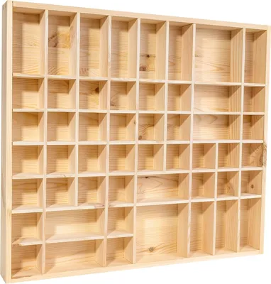Zdjęcie produktu dla Creative Deco Drewniany Organizer | 52 x 46 x 5 cm | 51 Przegródek | Nielakierowany |idealny do przechowywania, decoupage i dekoracji