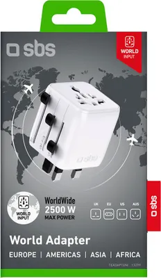 Obrázek produktu pro SBS TEADAPTUNI, Univerzální, Univerzální, Přímý, Přímý, Typ A, Typ C (Evropa), Typ G (UK), Type I (AU), Typ A, Typ C, Typ G (UK), Type I (AU)