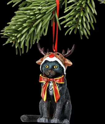 Produktbild von Christbaumschmuck - Katze als Rentier