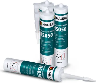 Produktbild von HAUSA Aquarium Silikon HS050 GlasSilikon SilikonKleber Schwarz 4 x 310ml