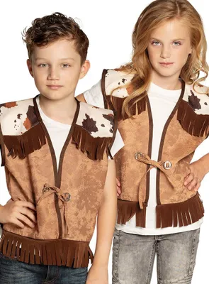 Immagine prodotto di Gilet da cowboy - con frange Costume di carnevale per bambini taglia: 140-158