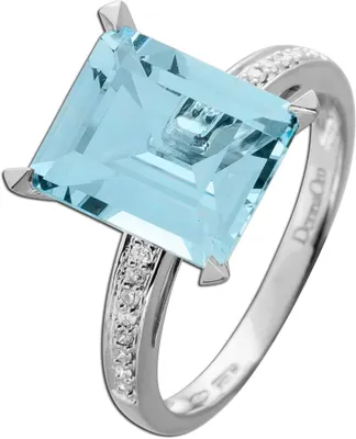 Produktbild von Aquamarin Ring Weißgold 750 18K Aquamarin 4.2ct Brillanten 0.08ct 17