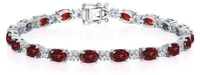 Productafbeelding van Sterling Zilveren Tennisarmband met Rode Granaat voor Vrouwen