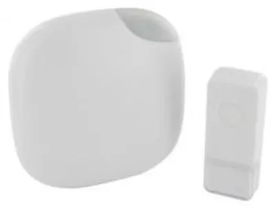 Immagine prodotto di Set campanello wireless Chacon 100 m, design bianco + lampeggiante – 8415021