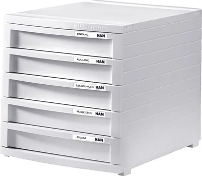 Obrázek produktu pro HAN CONTUR 1505-12 Schubladenbox Weiß DIN A4 B4 C4 Anzahl der Schubfächer