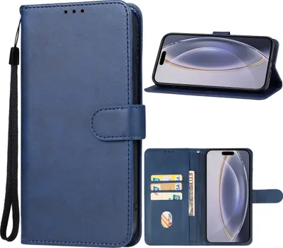 Produktbild von Mobigear Wallet iPhone 16 Pro Hülle Klapphülle Geldbörse - Blau