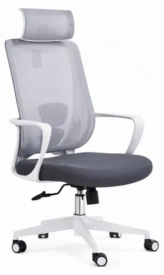 Obrázok produktu pre Ergonomická kancelárska stolička sivej farby s nastaviteľnou opierkou hlavy