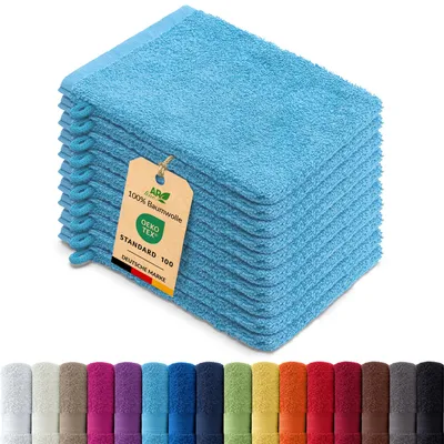 Produktbild von 10er-Set ARIZONA Handtuch-Serie von AR Line – 100% Baumwolle, 500 g/m², 10er-Set Waschhandschuhe 15x21 cm, Türkis