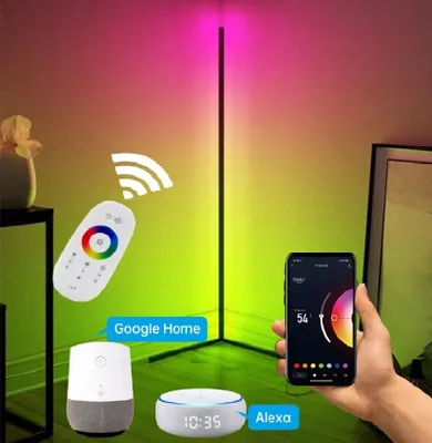 Obrázek produktu pro BOT Nordic chytrá rohová stojací LED lampa N2 140 cm WiFi RGB černá