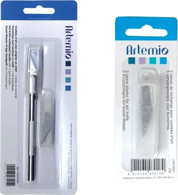 Zdjęcie produktu dla Nóż artystyczny z rękojeścią prage + 8 ostrzy