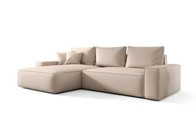 Produktbild von Ecksofa MARELI - Beige - Schlafsofa, Bettkasten, Seite-Links