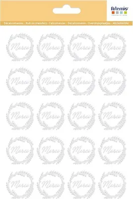 Image de 20 décalcomanies Merci - Blanc