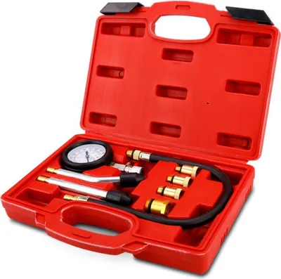Image de Appareil de mesure de la pression de compression pour moteur à essence, 8 éléments (0-21 bars, M10-M18)