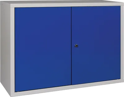 Produktbild von Hngeschrank H600xB800xT300 mm Vollblech, 1 Boden lichtgrau/enzianblau Stahlblech