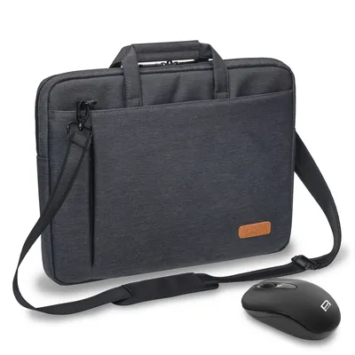 Produktbild von PEDEA Notebooktasche -ELEGANCE- 39,6cm (15,6-), grau + Maus