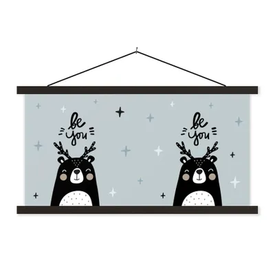 Produktbild von MuchoWow® Textilposter Sprichwörter - Sei du - Zitate - Kinder - Baby - Jungen - Mädchen 150x75 cm mit schwarzem Rahmen - Posterleiste