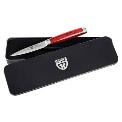 Image de GRÄWE couteau de cuisine damassé lame 10 cm, manche Pakkawood