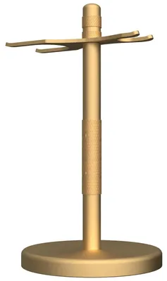 Image de Support pour rasoir à lames interchangeables - Séchage rapide - Organisateur de salle de bain - Compatible avec les lames Vikings, Merkur et Rockwell - Antidérapant - Adapté aux rasoirs de sécurité - Or - Porte-rasoir
