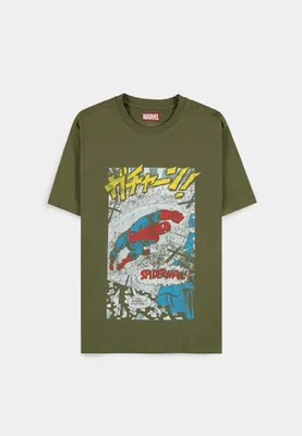 Produktbild von Spider-Man T-Shirt Herren Comic Style oliv XXL