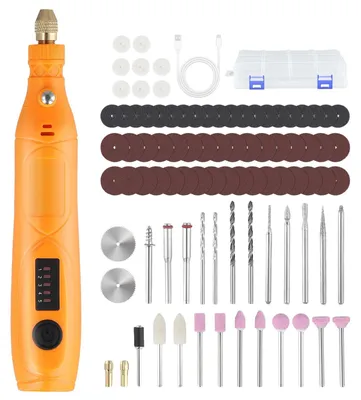 Image de Outil multifonction sans fil - Mini-ponceuse/graveuse - 3,7 V - 5 vitesses - Rechargeable par USB - 105 accessoires