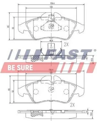 Produktbild von FAST Bremsbeläge Satz Vorne Bremsklötze passend für MERCEDES-BENZ SPRINTER 3-t Kasten (903) FT29016