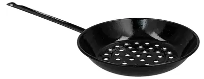 Imagen del producto de Sartén para asar, de acero esmaltado, diseño perforado, color negro