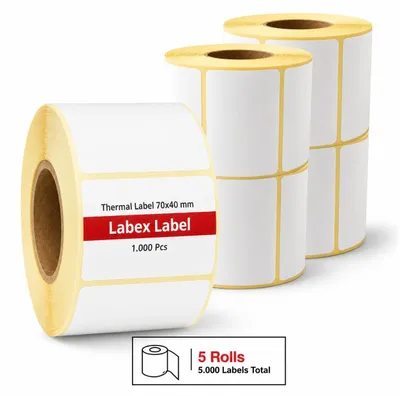 Obrázok produktu pre Termolaborály, rozmery 70 x 40 mm, 5 rolí, 3750 etikiet