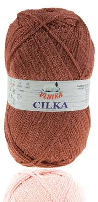 100g Strickgarn CILKA by VLNIKA Klassikgarn Strickwolle mit Schimmereffekt, rotbraun