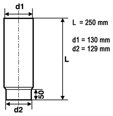 Produktbild von Raik Basic Längenelement 130mm gussgrau L: 250mm für Rauchrohr / Ofenrohr